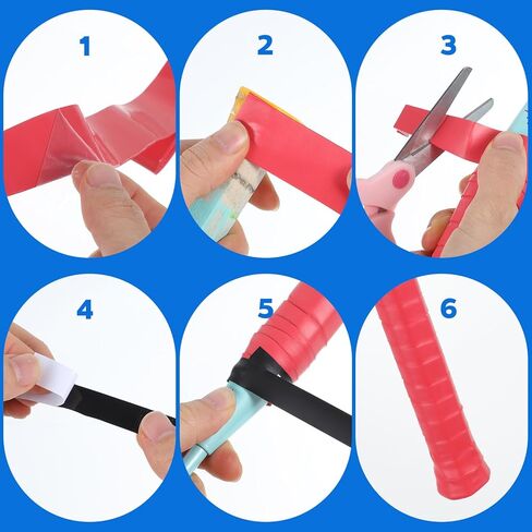 60 قطعة من شريط قبضة مضرب التنس، 12 لونًا، شريط قبضة مضرب كرة الريشة، مقابض بولي يوريثان ممتازة لمقاومة الانزلاق وامتصاص العرق، غلاف مقبض مسبق القطع للتنس، كرة الريشة، الاسكواش، كرة المخلل in Kuwait