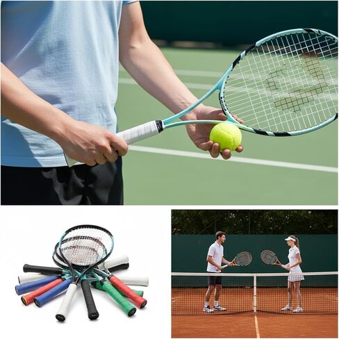 60 قطعة من شريط قبضة مضرب التنس، 12 لونًا، شريط قبضة مضرب كرة الريشة، مقابض بولي يوريثان ممتازة لمقاومة الانزلاق وامتصاص العرق، غلاف مقبض مسبق القطع للتنس، كرة الريشة، الاسكواش، كرة المخلل in Kuwait