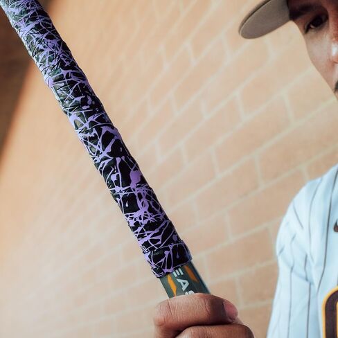 Supacaz Super Sticky Kush Neon Purple Splat Baseball Bat Tape - Softball Bat Wrap - High Performance Pro Big League Bat Grip - 0.5mm in Saudi Arabia