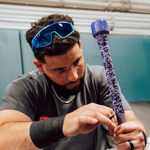 Supacaz Super Sticky Kush Neon Purple Splat Baseball Bat Tape - Softball Bat Wrap - High Performance Pro Big League Bat Grip - 0.5mm in Saudi Arabia