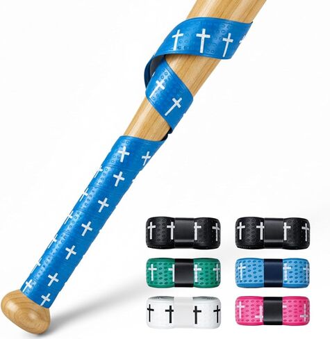 6 Pcs 1.5mm Precut Full Adhesive Baseball Bat Grip Tape, Cross Faith Non Slip Bat Handle Wrap, 43.3x1.18in Sports Grip Tape for Baseball Softball Cricket, Compatible with Most Bats in Kuwait
