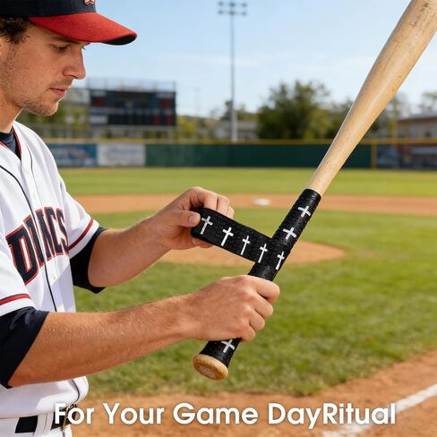 6 Pcs 1.5mm Precut Full Adhesive Baseball Bat Grip Tape, Cross Faith Non Slip Bat Handle Wrap, 43.3x1.18in Sports Grip Tape for Baseball Softball Cricket, Compatible with Most Bats in Kuwait