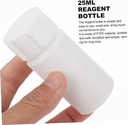 زجاجة كاشف Ptfe 25 مل حاوية كيميائية مختبرية صغيرة مانعة للتسرب خفيفة الوزن للتجارب العلمية وتخزين العينات in Saudi Arabia