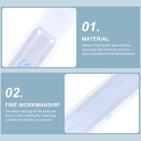 25ml Thick Glass Measuring Cylinder with Stopper, Graduated Cylinder with Metric Scale for Laboratory and Scientific Use in Saudi Arabia