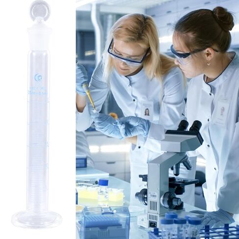 25ml Thick Glass Measuring Cylinder with Stopper, Graduated Cylinder with Metric Scale for Laboratory and Scientific Use in Saudi Arabia