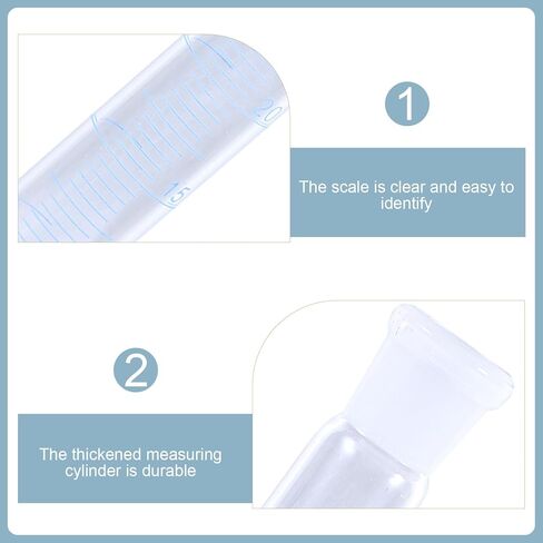 25ml Thick Glass Measuring Cylinder with Stopper, Graduated Cylinder with Metric Scale for Laboratory and Scientific Use in Saudi Arabia