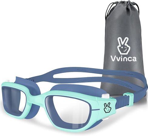 Vvinca Kids Swim Goggles, Swimming Goggles for Toddlers Kids 3-14 Anti-Fog UV Protection No Leak Pool Glasses for Boys Girls in Kuwait