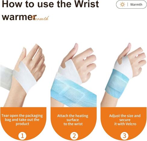 Hot Wrist Warmers for Carpal Tunnel Relief - Portable Heating Pad, Portable Wearable HeatWraps Up to 6 Hours of Relief - Fastest Activation for On-The-Go Warmth - 5-Count in Saudi Arabia