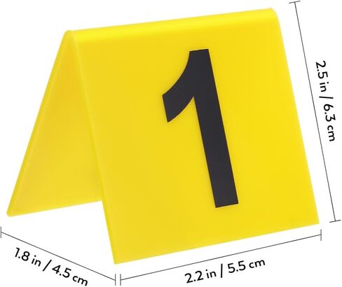 ABOOFAN Crime Scene Decorations 15Pcs Evidence Markers Crime Scene Markers Tents 1-15 Numbers Evidence Number Cards, 15 Yellow, 6.30X5.50X4.50CM, 13T2A820918U897 in Saudi Arabia