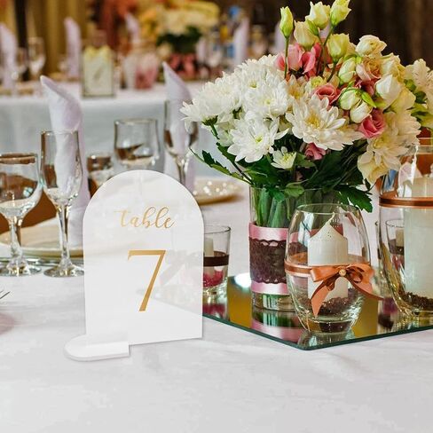 Generic Wedding Table Numbers 0-15, 5x7 Inch Acrylic, Place Card Holders, Photo Holders for Centerpieces, Birthday Parties in Saudi Arabia