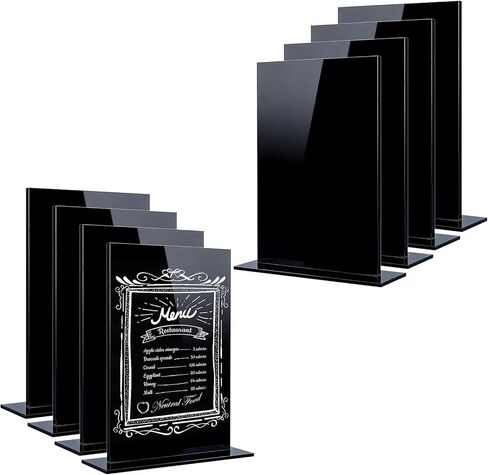 arricraft 8 Sets Black Acrylic Sign with Stand, 8x10 Inch Rectangle Blank Acrylic Table Signs for DIY Wedding Party Restaurant Table Number in Saudi Arabia