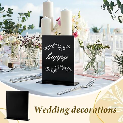 arricraft 8 Sets Black Acrylic Sign with Stand, 8x10 Inch Rectangle Blank Acrylic Table Signs for DIY Wedding Party Restaurant Table Number in Saudi Arabia