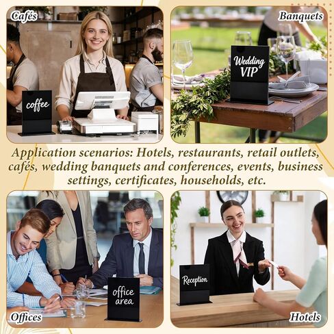 arricraft 8 Sets Black Acrylic Sign with Stand, 8x10 Inch Rectangle Blank Acrylic Table Signs for DIY Wedding Party Restaurant Table Number in Saudi Arabia