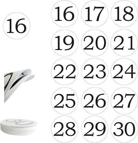 20Pcs Table Numbers Cards 1-20 Table Number Card, 10cm/4" Diameter Round Double Sided. (White, 1-20) in Saudi Arabia