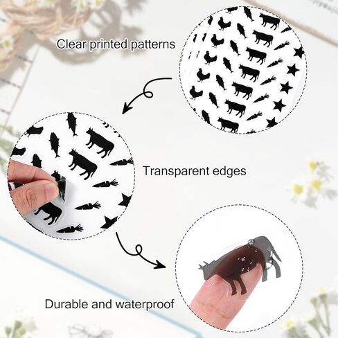 10 Sheets (500 Qty) Wedding Food Choice Stickers, Meal Stickers for Place Cards Meal Indicator Sticker for Chicken Beef Fish Carrot Buffet Party Supplies (Black) in Saudi Arabia