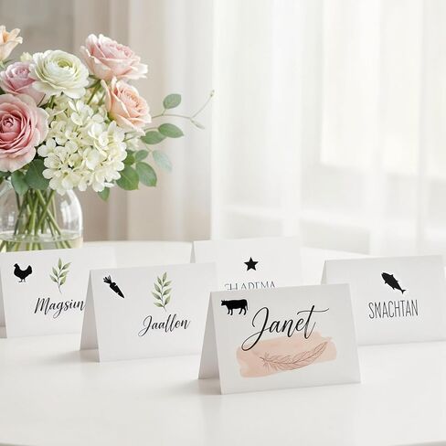 10 Sheets (500 Qty) Wedding Food Choice Stickers, Meal Stickers for Place Cards Meal Indicator Sticker for Chicken Beef Fish Carrot Buffet Party Supplies (Black) in Saudi Arabia