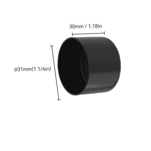 4Pcs Rubber End Caps ID 31mm (1-1/4 inch) Black Flexible Protective Caps Soft Elastic Dustproof Cover for Rod Tube Screw Bolt in Kuwait