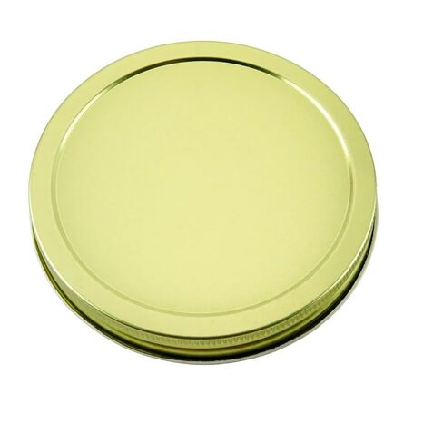 North Mountain Supply 110mm Gold Metal Lids – Fits Wide Mouth Glass Jars – Pack of 4 – Plastisol Lined, Leak-Proof Seal – Made in USA in Kuwait