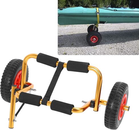 Kayak Cart, Canoe Dolly with 10in Solid Tires, Adjustable Foldable Aluminum Frame, Foldable Kayak Dolly Carrier Aluminum Wheels for Kayaking Small Boats in Saudi Arabia