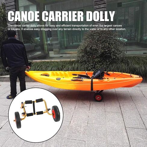 Kayak Cart, Canoe Dolly with 10in Solid Tires, Adjustable Foldable Aluminum Frame, Foldable Kayak Dolly Carrier Aluminum Wheels for Kayaking Small Boats in Saudi Arabia