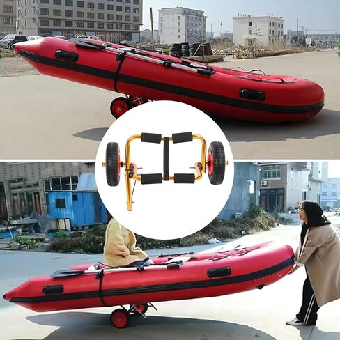 Kayak Cart, Canoe Dolly with 10in Solid Tires, Adjustable Foldable Aluminum Frame, Foldable Kayak Dolly Carrier Aluminum Wheels for Kayaking Small Boats in Saudi Arabia
