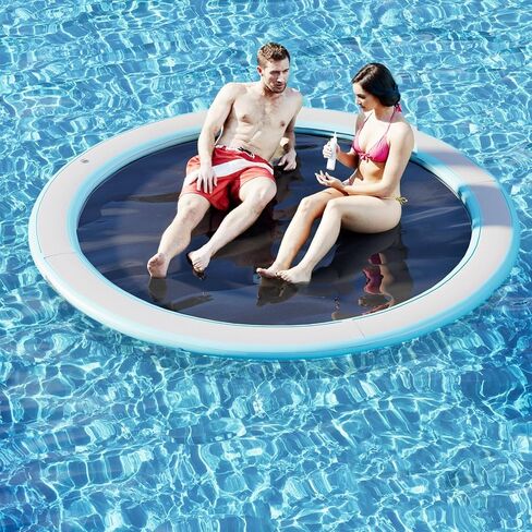 منصة عائمة قفص الاتهام قابلة للنفخ ، حمام السباحة القابل للنفخ ، حلقة تعويم صاخبة ، عوامات أرجوحة للمياه الثقيلة للبالغين ، الجزيرة العائمة لحفلة البحيرة على شاطئ البحيرة. in Kuwait