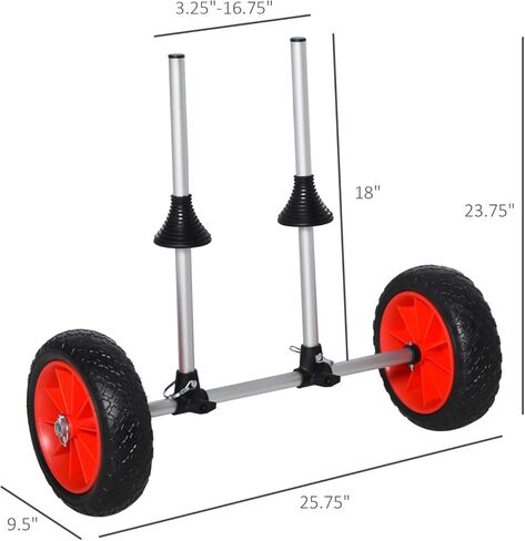 Universal Kayak Cart with Adjustable Crossbar & Durable Aluminum Frame - 165 lbs Weight Capacity in Saudi Arabia
