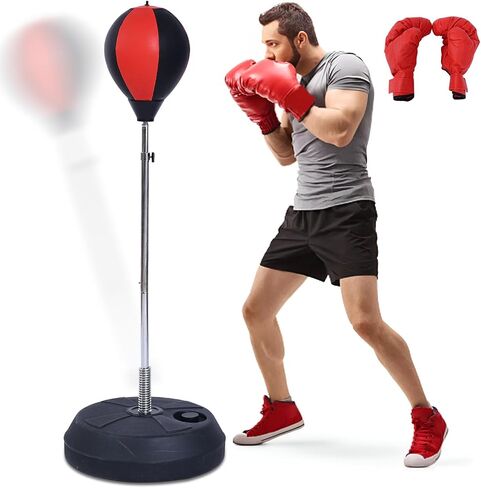 Punching Bag with Stand-Fast Bounceback to Increase Speed, Reflexes, and Stamina – Height Adjustable for Training, Boxing Equipment, Stress Relief & Fitness in Saudi Arabia