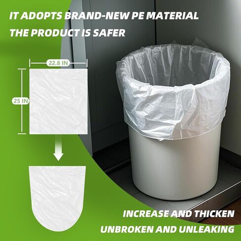 10 Gallon 500 Count Kitchen White Large Trash Bags, Bathroom Trash Can Liners, Plastic Bags for Home Office Kitchen, White in Saudi Arabia