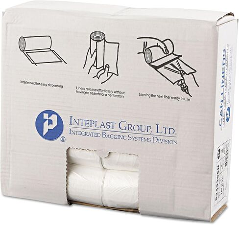 Inteplast S243306N High-Density Can Liner, 24 x 33, 16gal, 6mic, Clear, 50/Roll, 20 Rolls/Carton in Kuwait