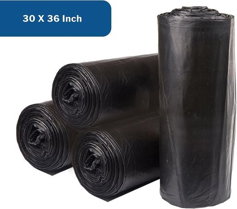 McKesson 30 Gallon Trash Bags - 250 Count, 30" x 36" Black Garbage Bags, Durable 0.58 Mil with Star-Sealed Bottom, Large Trash Can Liners for Commercial Use, Coreless Rolls in Kuwait