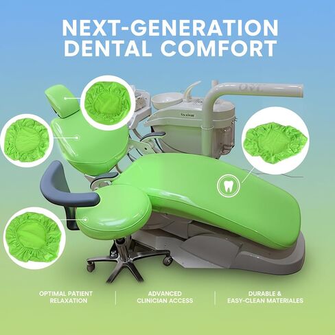 4Pcs/Set Dental Chair Covers,Waterproof PU Leather Protective Dental Full Chair Covers Elastic Stylish Dental Chair Seat Cover,Headrest Backrest Protector in Kuwait