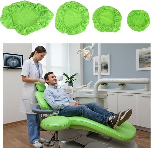4Pcs/Set Dental Chair Covers,Waterproof PU Leather Protective Dental Full Chair Covers Elastic Stylish Dental Chair Seat Cover,Headrest Backrest Protector in Kuwait