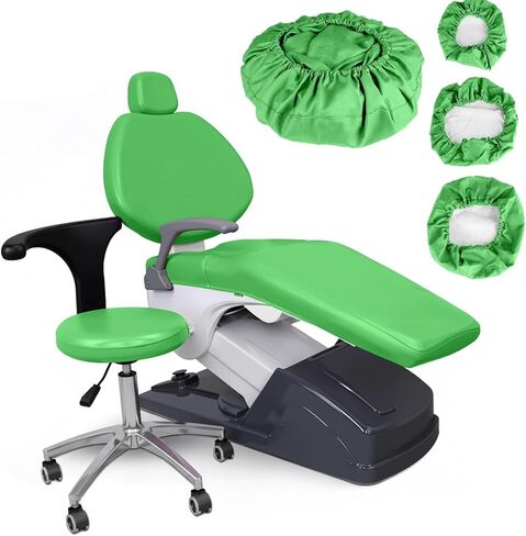 REEHUT 4PC/Set High Elastic Dental Chair Cover,Washable Waterproof Protective Case PU Leather Cushion Headrest Chair Protector Set with Full Coverage Kit for Clinics (Deep Blue) in Kuwait