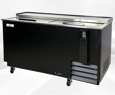 Horizontal Bottle Cooler Deep Well 65" Width NSF Certified Commercial beer bottle Refrigerator Black 33°-38°F Top-Loading in Saudi Arabia
