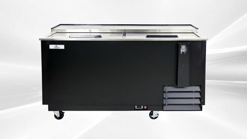 Horizontal Bottle Cooler Deep Well 65" Width NSF Certified Commercial beer bottle Refrigerator Black 33°-38°F Top-Loading in Saudi Arabia