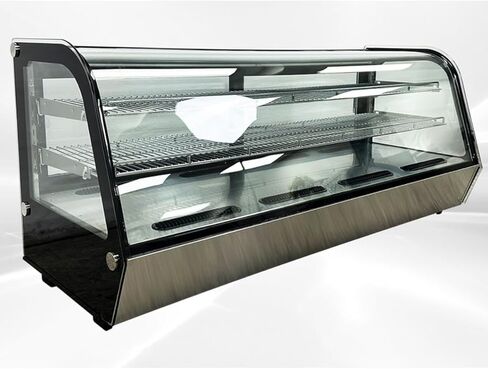 مبرد عرض المخبوزات المبرد، سطح المكتب، منحدر دائري الزاوية 60 بوصة، مطعم تجاري، معجنات، ديلي، قاعدة من الفولاذ المقاوم للصدأ، زجاج منحني، مبرد طعام NSF CW-250R in Kuwait