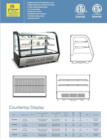 مبرد عرض المخبوزات المبرد، سطح المكتب، منحدر دائري الزاوية 60 بوصة، مطعم تجاري، معجنات، ديلي، قاعدة من الفولاذ المقاوم للصدأ، زجاج منحني، مبرد طعام NSF CW-250R in Kuwait