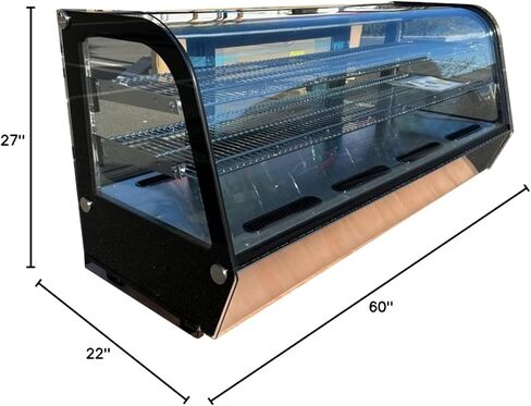 مبرد عرض المخبوزات المبرد، سطح المكتب، منحدر دائري الزاوية 60 بوصة، مطعم تجاري، معجنات، ديلي، قاعدة من الفولاذ المقاوم للصدأ، زجاج منحني، مبرد طعام NSF CW-250R in Kuwait