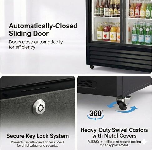 Commercial Refrigerator Glass 2-Door Sliding Door Merchandiser Display Cooler Beverage Fridge Drink cooler NSF Certified, 48 inches width, capacity 40 cuft 110V, Restaurant Kitchen Cafe LCG-1000BFS in Kuwait