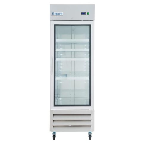 EMPURA 27" Reach-in Refrigerator with One-Swing Glass Door | Merchandiser Display Fridge for Convenience Store | 19 Cu. Ft. Capacity, (4) Shelves | 82.3"H x 26.8"W x 32.7"D, Stainless Steel, 115v, NSF in Kuwait