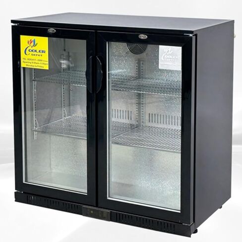 Beer Back Bar Cooler Commercial Refrigerator 7.4 Cu.Ft Black Under Counter with Two Glass Swing Doors NSF BB-2-dup-1 in Saudi Arabia