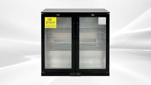 Beer Back Bar Cooler Commercial Refrigerator 7.4 Cu.Ft Black Under Counter with Two Glass Swing Doors NSF BB-2-dup-1 in Saudi Arabia