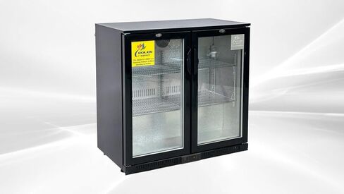 Beer Back Bar Cooler Commercial Refrigerator 7.4 Cu.Ft Black Under Counter with Two Glass Swing Doors NSF BB-2-dup-1 in Saudi Arabia