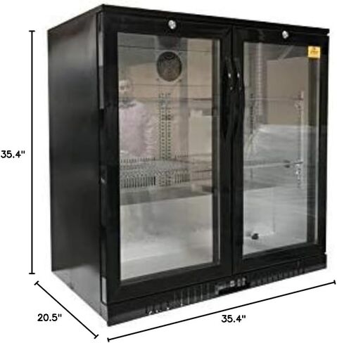 Beer Back Bar Cooler Commercial Refrigerator 7.4 Cu.Ft Black Under Counter with Two Glass Swing Doors NSF BB-2-dup-1 in Saudi Arabia