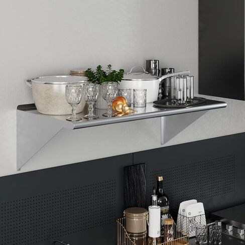 AmGood 24" X 48" Stainless Steel Wall Shelf | NSF | Garage, Laundry, Storage, Utility Room | Restaurant, Commercial Kitchen in Kuwait