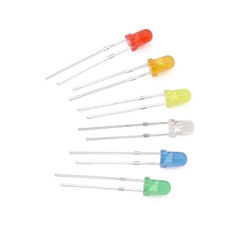 LED 3mm High Brightness Bead Direct Insertion White Hair Blue Red Green Yellow Orange Pink 50Pcs(3MM White Hair Blue) in Saudi Arabia