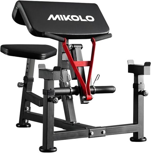 مقعد Mikolo Preacher Curl، آلة تجعيد العضلة ذات الرأسين المحملة باللوحة، معدات تمرين العضلة ذات الرأسين والعضلة ثلاثية الرؤوس، آلة تدريب الذراع 2 في 1 للصالة الرياضية المنزلية in Saudi Arabia