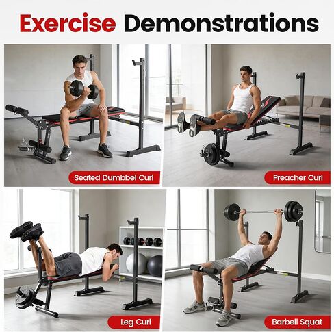 مجموعة مقاعد الوزن، مجموعة أدوات ضغط مقاعد البدلاء القابلة للتعديل بوزن 880 رطلاً مع تمديد الساق ورف الحديد، ومقابض شريط الأمان، ومقاعد تمرين سريعة قابلة للطي للياقة البدنية في صالة الألعاب الرياضية المنزلية in Kuwait