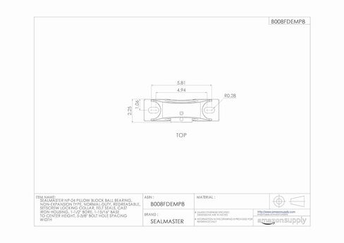 Sealmaster NP-24 Pillow Block Ball Bearing, Non-Expansion Type, Normal-Duty, Regreasable, Setscrew Locking Collar, Felt Seals, Cast Iron Housing, 1-1/2" Bore, 1-15/16" Base to Center Height, 5-3/8" Bolt Hole Spacing Width in Kuwait
